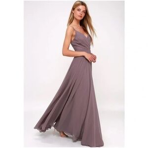 NWOT Lulus All About Love Dusty Purple Maxi Gown L